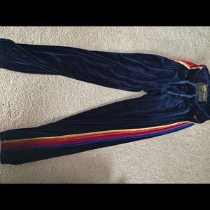 WORN ONCE aviator nation blue velvet joggers